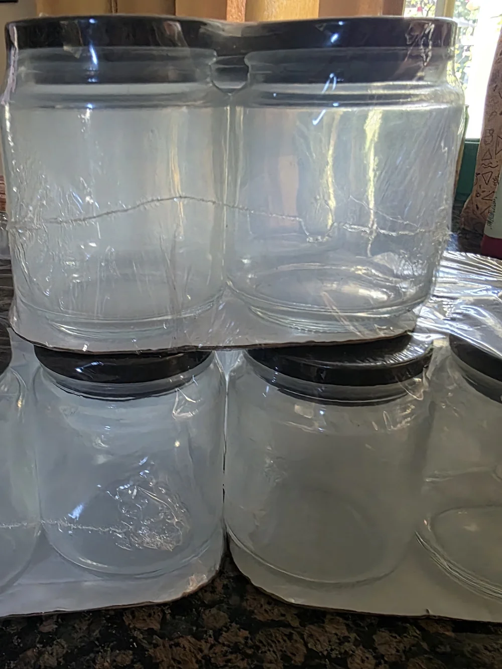 12 Target Bullseye Clear Glass Pantry Jars with Black Lids - Rare